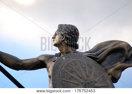 Statue of Alexander the Great in downtown of Prilep , Macedonia