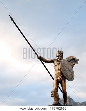 Statue of Alexander the Great in downtown of Prilep , Macedonia