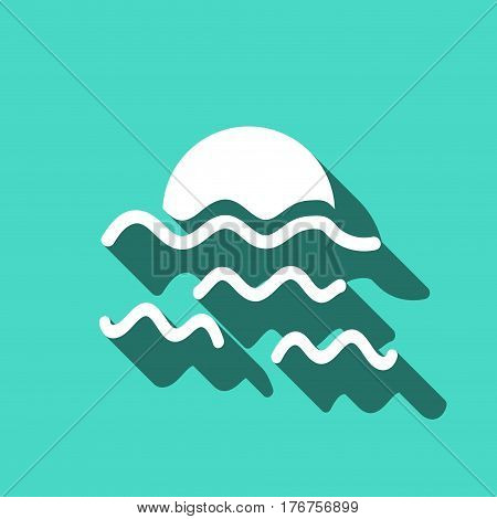 sunset waves icon stock vector illustration flat design