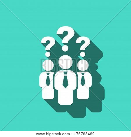 question mark over people icon stock vector illustration
