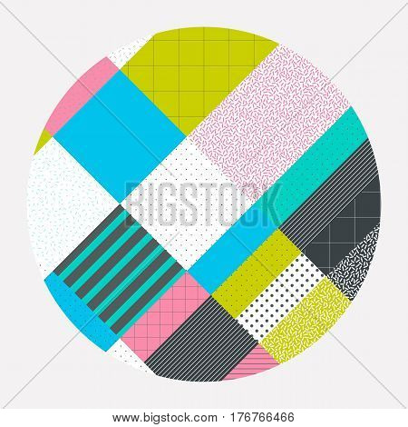 Neo Memphis style Colorful Background Decorative Wallpaper with Bold Editable Simple Block in Bright Color