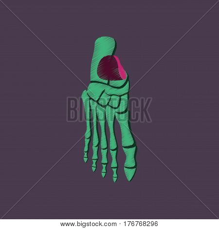 flat shading style icon human foot skeleton