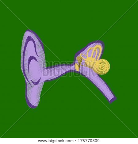 flat shading style icon human ear medical