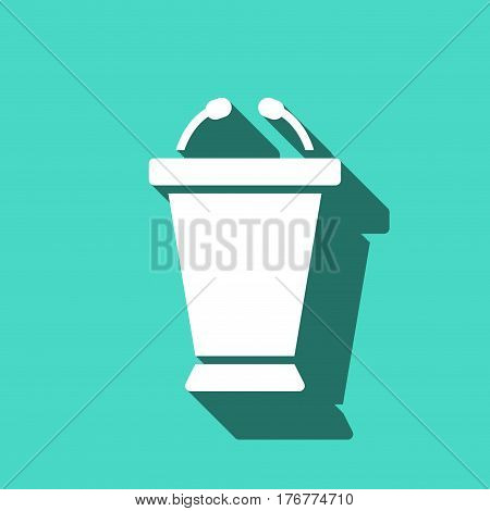 lectern with microphone icon stock vector illustration flat design