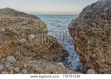 The Mediterranean sea on the coast of Vinaros Castellón