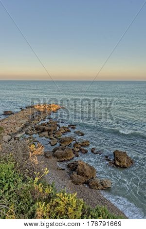 The Mediterranean sea on the coast of Vinaros Castellón
