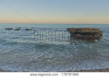 The Mediterranean sea on the coast of Vinaros Castellón