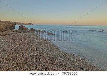 The Mediterranean sea on the coast of Vinaros Castellón