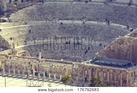 The ruins of the ancient citadel in Amman, Jordan