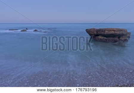 The Mediterranean sea on the coast of Vinaros Castellón