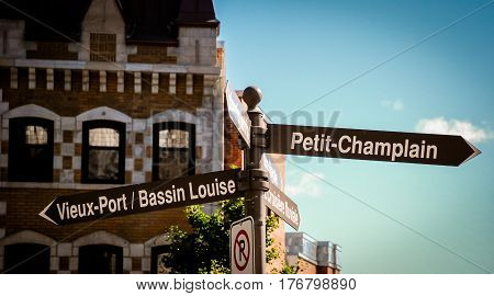 road signs in quebec city in canada