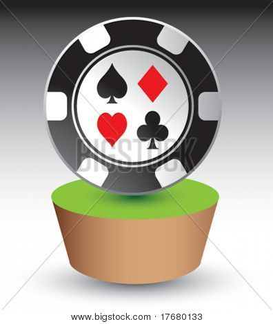 poker chip på græs patch