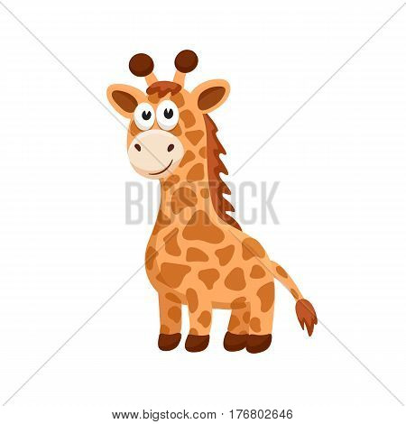 Adorable giraffe illustration. Cute cartoon animal isolated on white background.