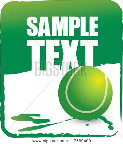 Tennisbold på grønne banner