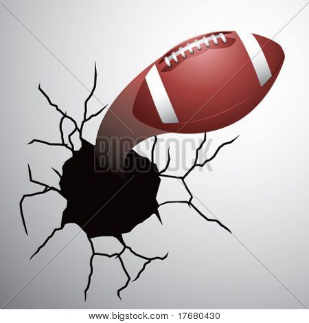 fotbal z popraskané zdi