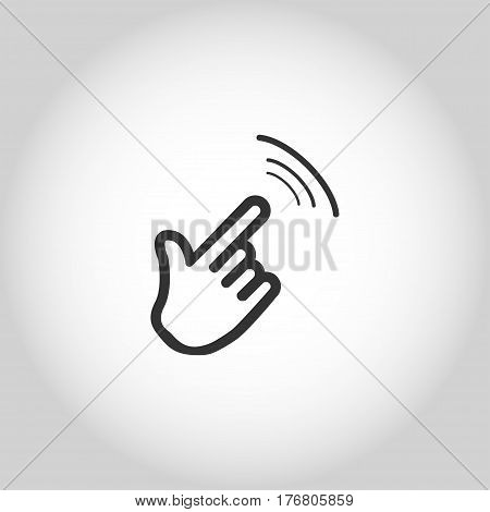 icon click hand isolated on grey gradient background