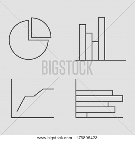set of diagrams isolated on grey background