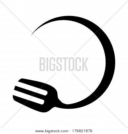 fork icon over white bckground. vector illustration
