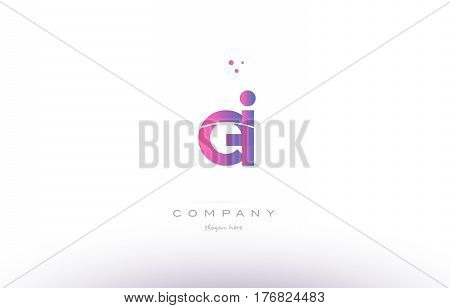 Ei E I  Pink Modern Creative Alphabet Letter Logo Icon Template