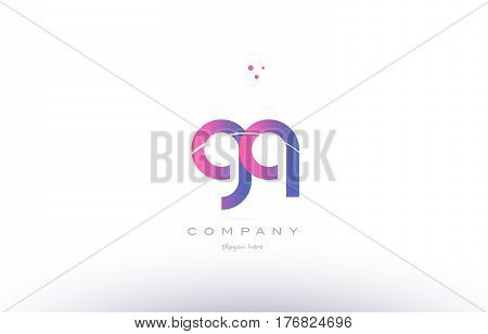 Gq G Q  Pink Modern Creative Alphabet Letter Logo Icon Template