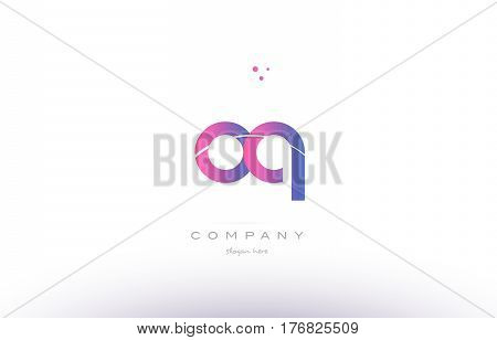 Oq O Q  Pink Modern Creative Alphabet Letter Logo Icon Template