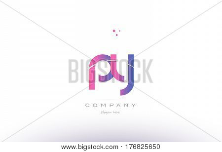 Py P Y  Pink Modern Creative Alphabet Letter Logo Icon Template