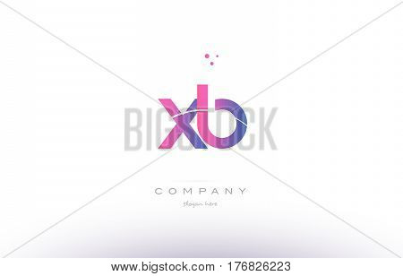 Xb X B  Pink Modern Creative Alphabet Letter Logo Icon Template