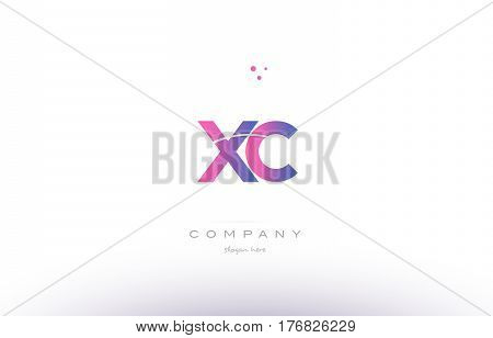 Xc X C  Pink Modern Creative Alphabet Letter Logo Icon Template