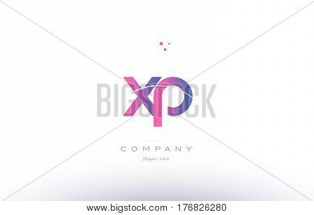 Xp X P  Pink Modern Creative Alphabet Letter Logo Icon Template