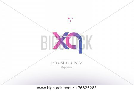Xq X Q  Pink Modern Creative Alphabet Letter Logo Icon Template