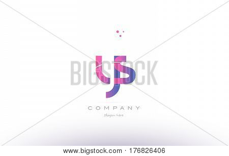 Ys Y S  Pink Modern Creative Alphabet Letter Logo Icon Template