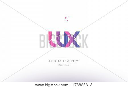 Wx W X  Pink Modern Creative Alphabet Letter Logo Icon Template