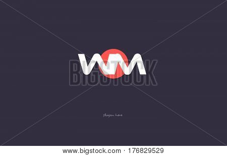 Wl W L  Vintage Retro Pink Purple Alphabet Letter Logo Icon Template