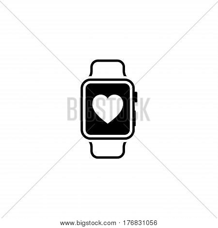 Fitness App Icon with Leaves. Flat Design. Isolated
