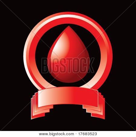 หยดเลือดบนจอแสดงผลสีแดง