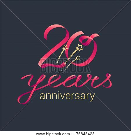 T-Shirt of 20 years anniversary vector 