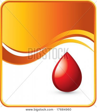 เลือดหยดบนพื้นหลังสีส้ม