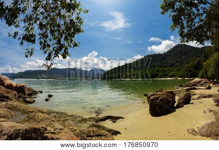 Scenic landscape of National Park at Penang Island, Malaysia