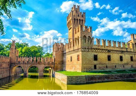 Bologna castle Minerbio blue sky landmark emilia romagna italy