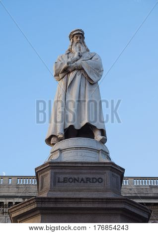 Leonardo Da Vinci Monument In Milan