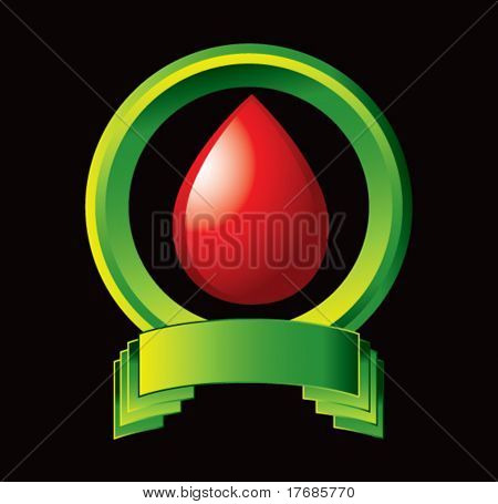 หยดเลือดบนจอแสดงผลสีเขียว