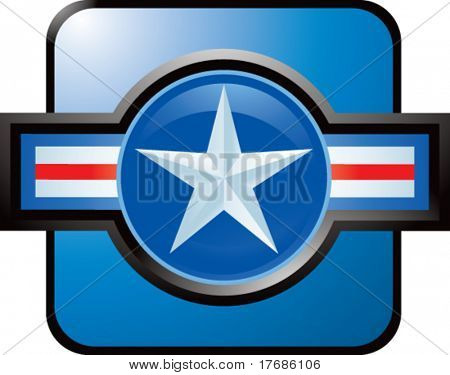 Air force ikona przycisk niebieski web