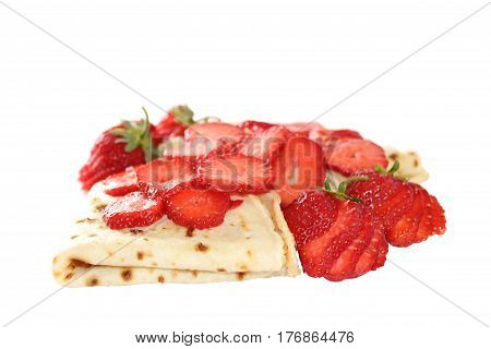 A pancake is a flat cake often thin and round prepared from a starch-based batter that may also contain eggs milk and butter and cooked on a hot surface such as a griddle or frying pan often with oil or butter.