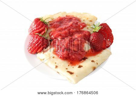 A pancake is a flat cake often thin and round prepared from a starch-based batter that may also contain eggs milk and butter and cooked on a hot surface such as a griddle or frying pan often with oil or butter.