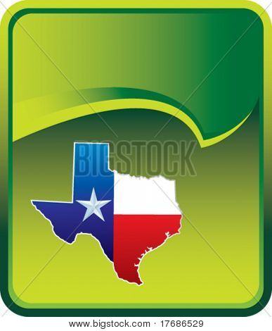 รัฐ lonestar ในสีขาวสีแดงและสีน้ำเงินบนพื้นหลังสีเขียว