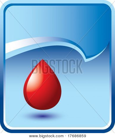 เลือดหยดบนพื้นหลังสีน้ำเงิน