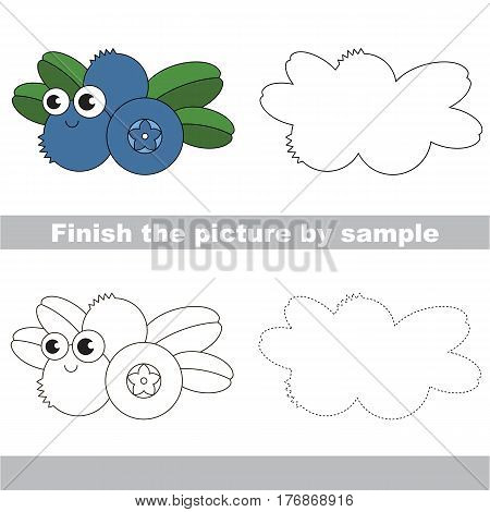 Drawing worksheet for children, the easy educational kid game with simple game level to educate preschool kids. Finish the picture and draw the funny Blueberry.