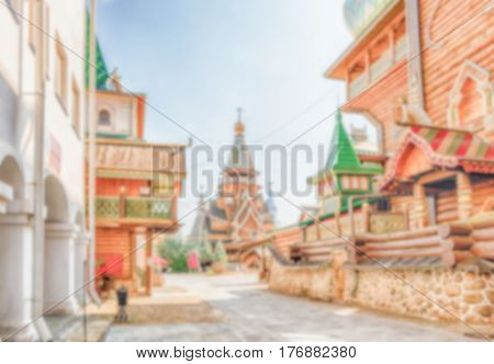 Defocused Background With The Iconic Izmailovskiy Kremlin In Moscow, Russia