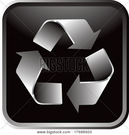 parlak web düğme geri dönüşüm sembolü