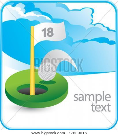 Golf hul i en på cloud banner